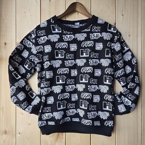 HLZ BLZ By LA Streetwear Crewneck Black White Sweatshirt Y2K Womens XS